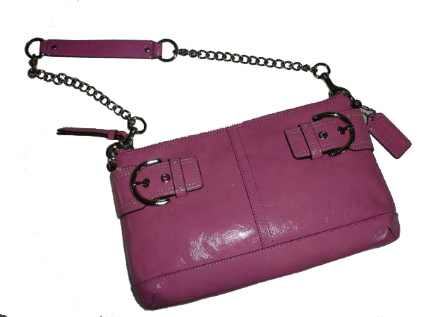 Coach Soho Patent Leather Chained Clutch Handbag